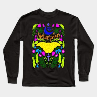 Festival Moth and Folk Illustration Tee Long Sleeve T-Shirt